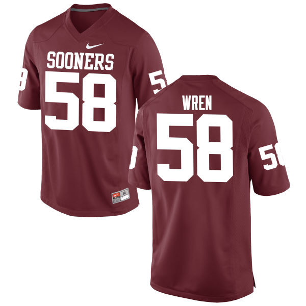 Men Oklahoma Sooners #58 Erick Wren College Football Jerseys Game-Crimson